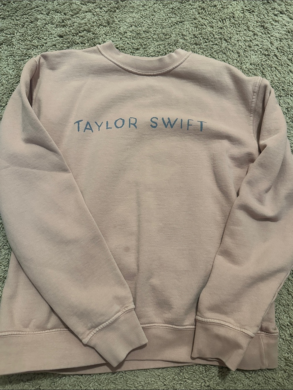 Taylor Swift Pale Pink Sweatshirt with Blue Logo